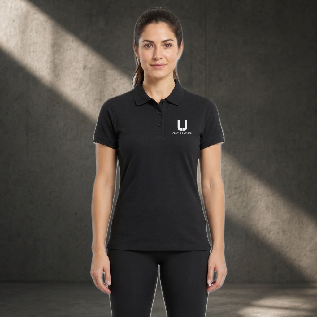 Women's Smash Polo, view 1, Metallic gold logo